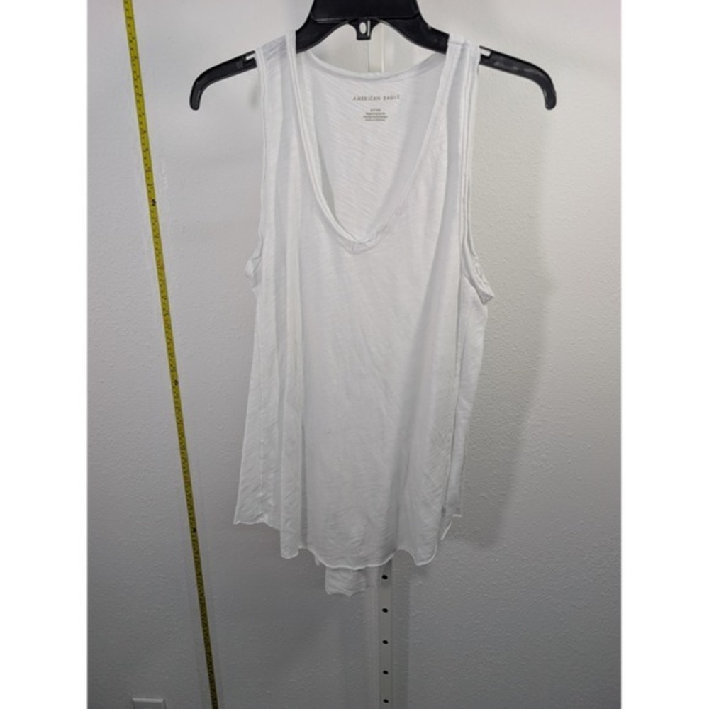 American Eagle Soft Sexy White Slub Knit V-Neck Tank Top Small - Picture 1 of 3
